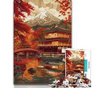 Japanese Style Temple 1000 Piece Jigsaw Puzzles for Adults Gifts,Family Game Stress Reliever Difficult Challenge Secret Santa Gifts (38x26cm)