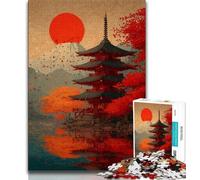 Japanese Style Temple 1000 Piece Jigsaw Puzzles for Adults Gifts,Stress Reliever Difficult Challenge Deal As Gifts for The Whole Family (75x50cm)