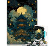 Japanese Style Temple 1000 Piece Jigsaw Puzzles for Adults & Teens,Brain Intelligence Challenge Addictive Toys for Home Decoration 38x26cm