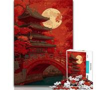 Japanese Style Temple Adult Jigsaw Puzzles 1000 Pieces,Challenging To Complete But Fun And Humorous Unique Home Decor And Gifts (38x26cm)