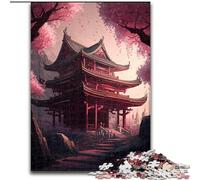 Japanese Style Temple JigsawPuzzle 1000 Pieces for Adults Wooden Jigsaw Family Game Night Fun, DIY Decorative Artwork size 50x75cm