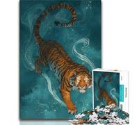 Japanese Style Tiger 1000 Piece Jigsaw Puzzles for Teenagers,Stress Reliever Difficult Challenge Unique Home Decor And Gifts (38x26cm)