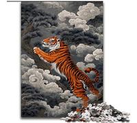 Japanese Style Tiger 1000 Pieces Jigsaw Puzzles for Adults And Teens, Challenging Game for Is Ideal As A Gift for The Whole Family (50x75cm)