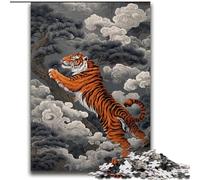 Japanese Style Tiger Adult Jigsaw Puzzles 2000 Pieces, Family Activity with Matching Poster And Trivia Sheet for Age 14+ (70x100cm)