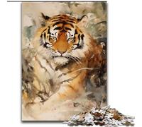 Japanese Style Tiger Puzzles for Teenagers Teens 1000pc Puzzle, Educational Games Home Decoration Suitable for Desktop Decoration (26x38cm)