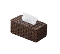 Japanese Style Tissue Box Holder Paper Box Desktop Bedside Office Coffee Table Paper Cover Case Napkin Holder Home Decor(Brown,L)