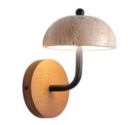 Japanese Style Wall Sconces LED 12W Nordic Solid Wood Base Wall Lights Natural Yellow Travertine Bedroom Bedside Light