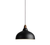 Japanese Style Walnut Matte Metal Pendant Light, Minimalist Wood & Iron Hanging Lamp, Modern Farmhouse Ceiling Fixture for Kitchen Island, Dining Table, Bar Counter, Laundry Room