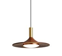 Japanese Style Walnut Pendant Lighting, LED Three Color Dimming American Retro Country Bar Chandeliers Lights, Mid Century Modern Hanging Lamp with Brown Walnut Shade (Size : 25cm) (One Color 25cm)