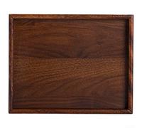 Japanese Style Walnut Wood Tray Multipurpose Food Prep for surface - Smooth Finished Dessert Plate for Kitchen Counter 25x20cm(25x20x2.6cm)