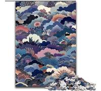Japanese Style Waves 1000 Piece Jigsaw Puzzle for Adults Teens, Suitable for Ages 14 And Up Family Fun It Is Ideal As A Gift for The Whole Family (50x75cm)