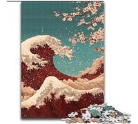 Japanese Style Waves 1000 Piece Jigsaw Puzzles for Teenagers Gifts, for Age 14+ Game Wall Decoration Unique Gifts for Birthday And Christmas (26x38cm)