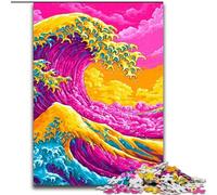 Japanese Style Waves 1000 Piece Jigsaw Puzzles for Teenagers, Pattern Assembly Deal As Gifts for The Whole Family Suitable for And 14 (50x75cm)
