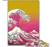 Japanese Style Waves 1000 Pieces Jigsaw Puzzle For Adults Teens, Brain Intelligence Challenge Addictive Toys for Home Decoration (26x38cm)