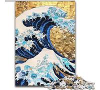Japanese Style Waves 1000 Pieces Jigsaw Puzzle for Adults& Teens, Challenging Game And Family Play Parent-child Interaction (26x38cm)