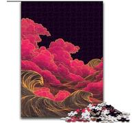 Japanese Style Waves 1000 Pieces Jigsaw Puzzles for Adults And Teens, Stress Reliever Staycation Kill Time Enhance Love between Couples (26x38cm)