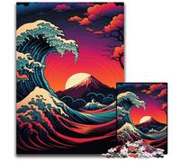 Japanese Style Waves Jigsaw Puzzles for Adults 1000 Piece Challenging Puzzles Challenging Brain Teaser for Teenagers, Family Game Night Fun 26X38CM/10.23x14.96inch