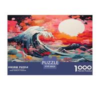 Japanese Style Waves Jigsaw Puzzles for Adults Gifts 1000 Piece Fun Challenging Home DecoRation Brainteasing Sea Wave Jigsaw Puzzle for Adults And Kids 38x26cm/1000pcs