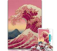 Japanese Style Waves Jigsaws 1000 Pieces for Teenagers,Challenging Game And Family Play Wall Decoration Unique Birthday And Xmas Gifts 38x26cm