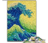 Japanese Style Waves Jigsaws 1000 Pieces for Teenagers, Suitable for People Aged 14 And Above Home Decoration Gift Ideas (26x38cm)