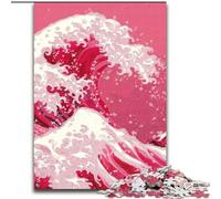 Japanese Style Waves Jigsaws Puzzles 1000 Pieces for Adults Gifts, Learning Educational Toys Family Games with Matching Poster And Trivia Sheet (26x38cm)