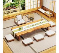 Japanese-Style Wooden Coffee Table, Vintage Low Dining Table, Tea Table, Breakfast Tray, Bedside Table, 100x50x35cm & 140x60x35cm, Perfect for Cozy Spaces