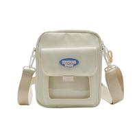 Japanese Styles Crossbody Bag Clear Itabag Messengers Contrast Color Shoulder Phone for Pin Display, White, Mass Beauty