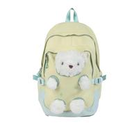 Japanese Styles Lovely Bear Backpack For High Schoolers Nylon Fabric Spacious Interior School Bag For Academics Cute Japanese Backpacks
