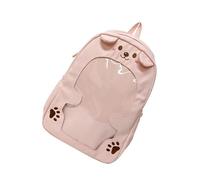 Japanese Styles Themed Backpack School Bag with Oversized Main Compartment for Badge Display and Daily Essential PVC Transparent Front Pocket Ita Bag