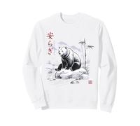 Japanese Sumi-e Bear Ink Wash Art Peacefulness Nature Zen Sweatshirt