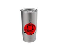 Japanese Sumi e Coffee Cup Red Sun Stainless Steel Insulated Tumbler
