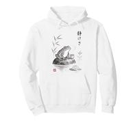 Japanese Sumi-e Frog Tea Art Zen Ink Wash Serenity Pullover Hoodie