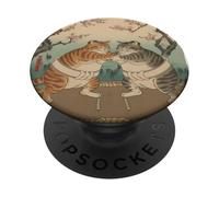 Japanese Sumo Cats Art Traditional Culture PopSockets Adhesive PopGrip