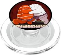 Japanese Sumo Wrestler Sushi Salmon Hug Kawaii PopSockets PopGrip for MagSafe