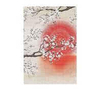 Japanese Sun Reflection Prints Wooden Jigsaw Puzzle 300-Piece in Plastic Box, 26x38 CM Eco-Friendly Educational Puzzle for Family Fun & Adult Relaxation