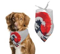 Japanese Sunrise Flag Wave Dog Bandana Puppy Cat Scarfs Bibs Washable Triangle Kerchief Pet Gifts