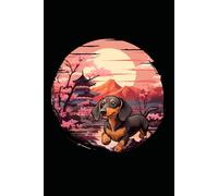 Japanese Sunset Dachshund: Blank Lined Dachshund Journal/Notebook
