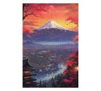 Japanese Sunset with Mount Fuji Themed Jigsaw Puzzle for Adults, 1000 PCS | Shared puzzle time: solo or shared leisure on quiet evenings.