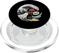 Japanese Surfing Cat Tshirt "BRUH." The Great Wave Kanagawa PopSockets PopGrip for MagSafe