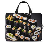 Japanese Sushi Black Laptop Bag Durable Laptop Sleeve Water-Resistant Notebook Bag for Computer Or Tablet