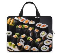 Japanese Sushi Black Laptop Bag Durable Laptop Sleeve Water-Resistant Notebook Bag for Computer Or Tablet