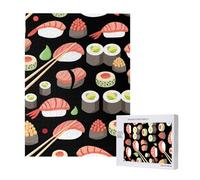 Japanese Sushi Cuisine,500 Pieces Wooden Jigsaw Family Game Jigsaw Puzzles for Adults Teens