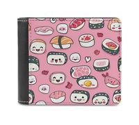 Japanese Sushi Food Printed Bifold Wallet with Hidden Compartments Pocket Money and Credit Card Holder for Men Women