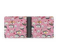 Japanese Sushi Food Printed Bifold Wallet with Hidden Compartments Pocket Money and Credit Card Holder for Men Women
