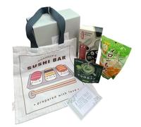 Japanese Sushi Gift Box DIY Kit with Matcha Latte & Mochi Treats | Sushi Roll Set, Tote Bag & Chopsticks | Ready-to-Gift Food Experience