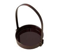 Japanese Sushi Plate Food Serving Tray Durability with Handle Dessert Home Restaurant, Food Display Tray, Multipurpose, Round, 10.7cmx11.8cmx15.5cm