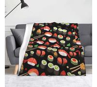 Japanese Sushi Shrimp Print 50 X 60 In Soft Micro Pilling Resistant Throw Blanket Warm Lightweight Blankets