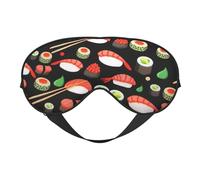 Japanese Sushi Shrimp Print Comfortable Eye Mask Breathable Adjustable Men Women Lightweight Travel Yoga Work