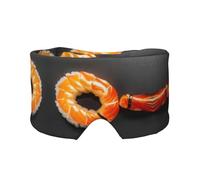 Japanese Sushi Shrimp Print Sleep Eye and Ear Muffs Mask - Adjustable Yoga Travel Headband, Keep Warm Shading Comfortable Aid