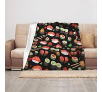 Japanese Sushi Shrimp Print Soft Cozy Throw Blankets Lightweight Warm Anti-Pilling Flannel Blanket Travel Gift